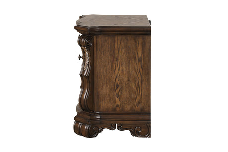 Leovanni Dark Brown Nightstand from Furniture of America - Luna Furniture