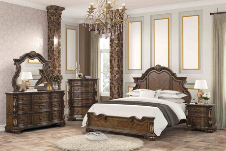 Leovanni Dark Brown 5-Piece Queen Bedroom Set from Furniture of America - Luna Furniture