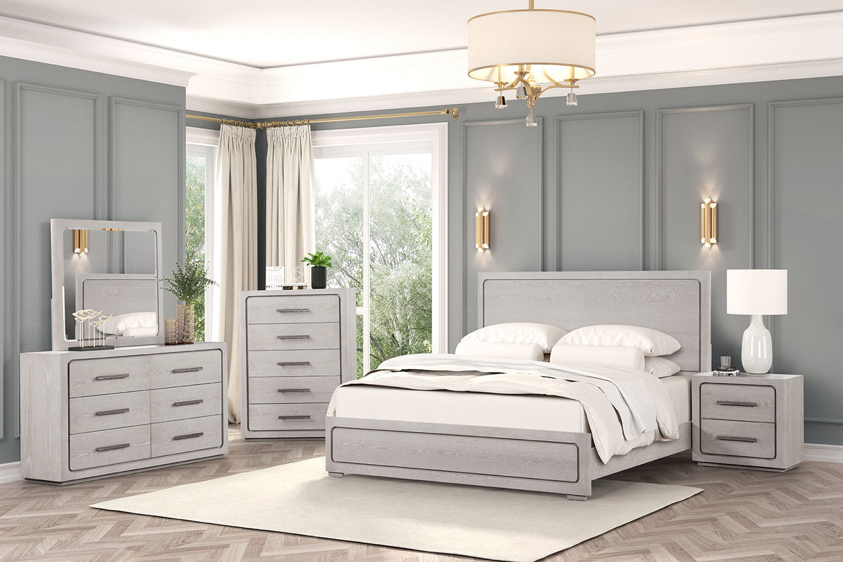Crowthorne White Oak King Panel Bed from Furniture of America - Luna Furniture