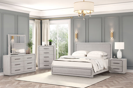 Crowthorne White Oak King Panel Bed from Furniture of America - Luna Furniture