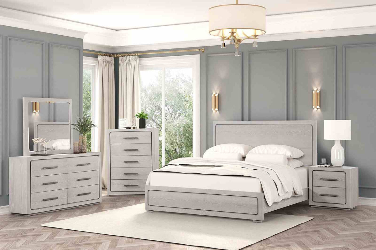 Crowthorne White Oak 5-Piece Queen Bedroom Set from Furniture of America - Luna Furniture