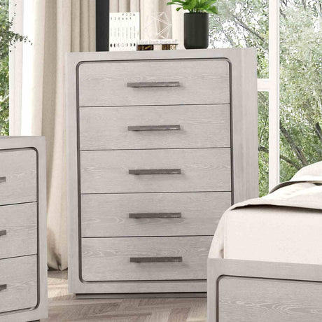 Crowthorne White Oak 5-Piece Queen Bedroom Set from Furniture of America - Luna Furniture