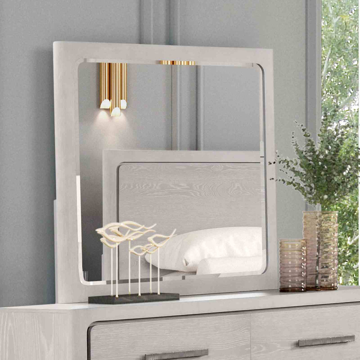 Crowthorne White Oak 5-Piece Queen Bedroom Set from Furniture of America - Luna Furniture