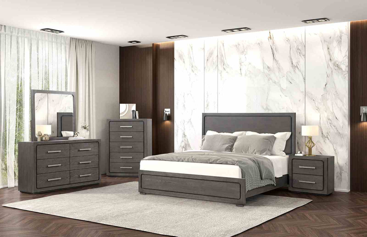 Crowthorne Warm Gray King Panel Bed from Furniture of America - Luna Furniture