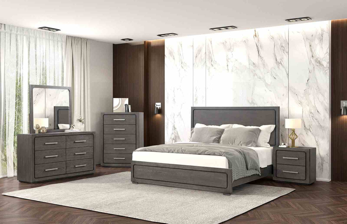 Crowthorne Warm Gray 5-Piece Queen Bedroom Set from Furniture of America - Luna Furniture
