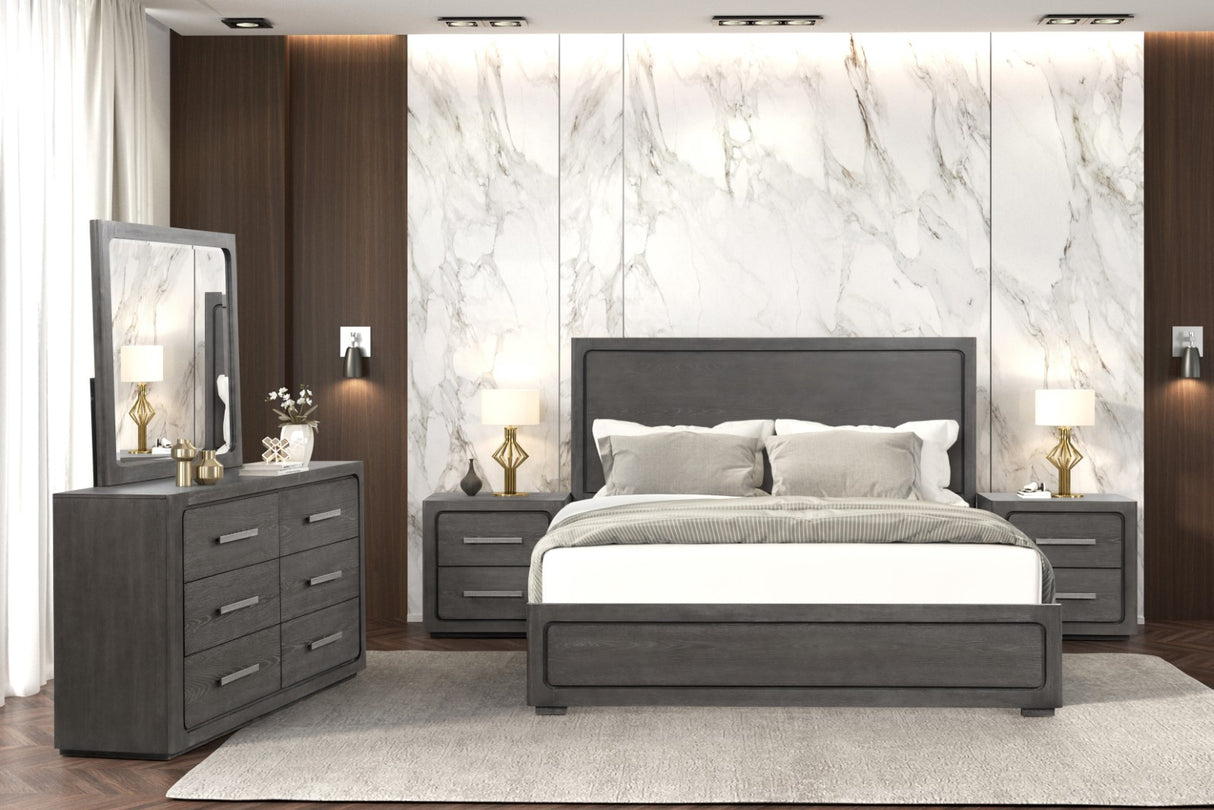 Crowthorne Warm Gray King Panel Bed from Furniture of America - Luna Furniture