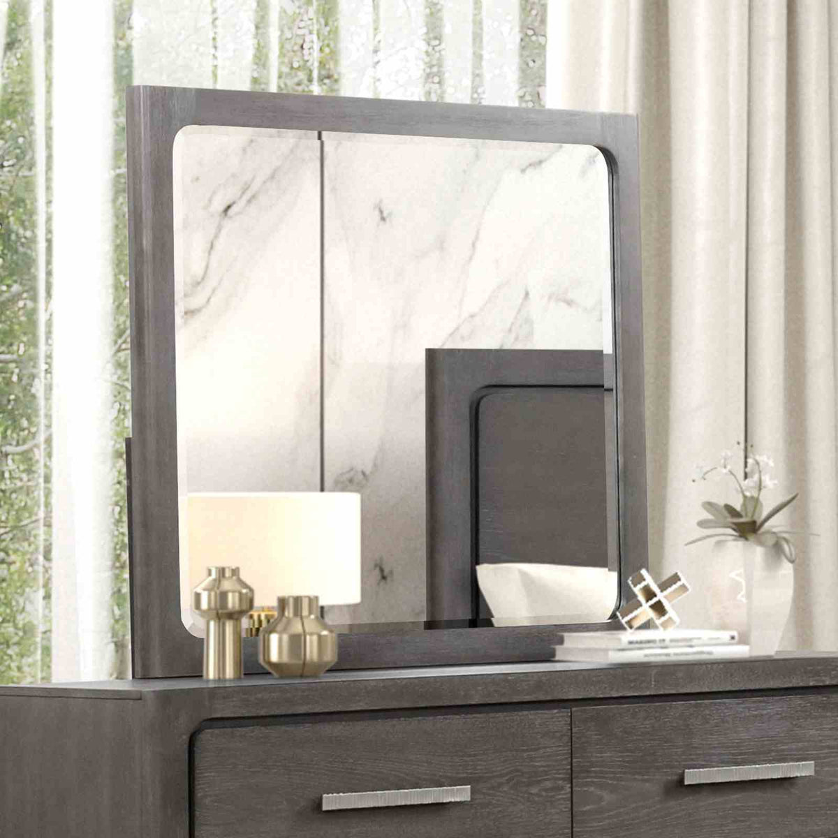 Crowthorne Warm Gray 5-Piece Queen Bedroom Set from Furniture of America - Luna Furniture