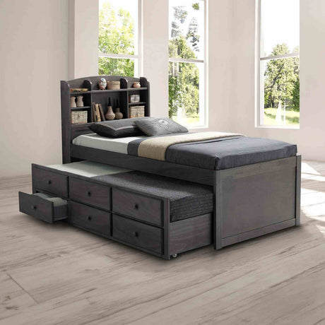 Troutdale Stain Gray Captain Bed from Furniture of America - Luna Furniture