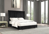 Cadwell Black King Upholstered Platform Bed from Furniture of America - Luna Furniture