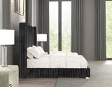 Cadwell Black King Upholstered Platform Bed from Furniture of America - Luna Furniture