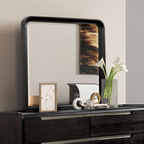Osterley Black Mirror (Mirror Only) from Furniture of America - Luna Furniture