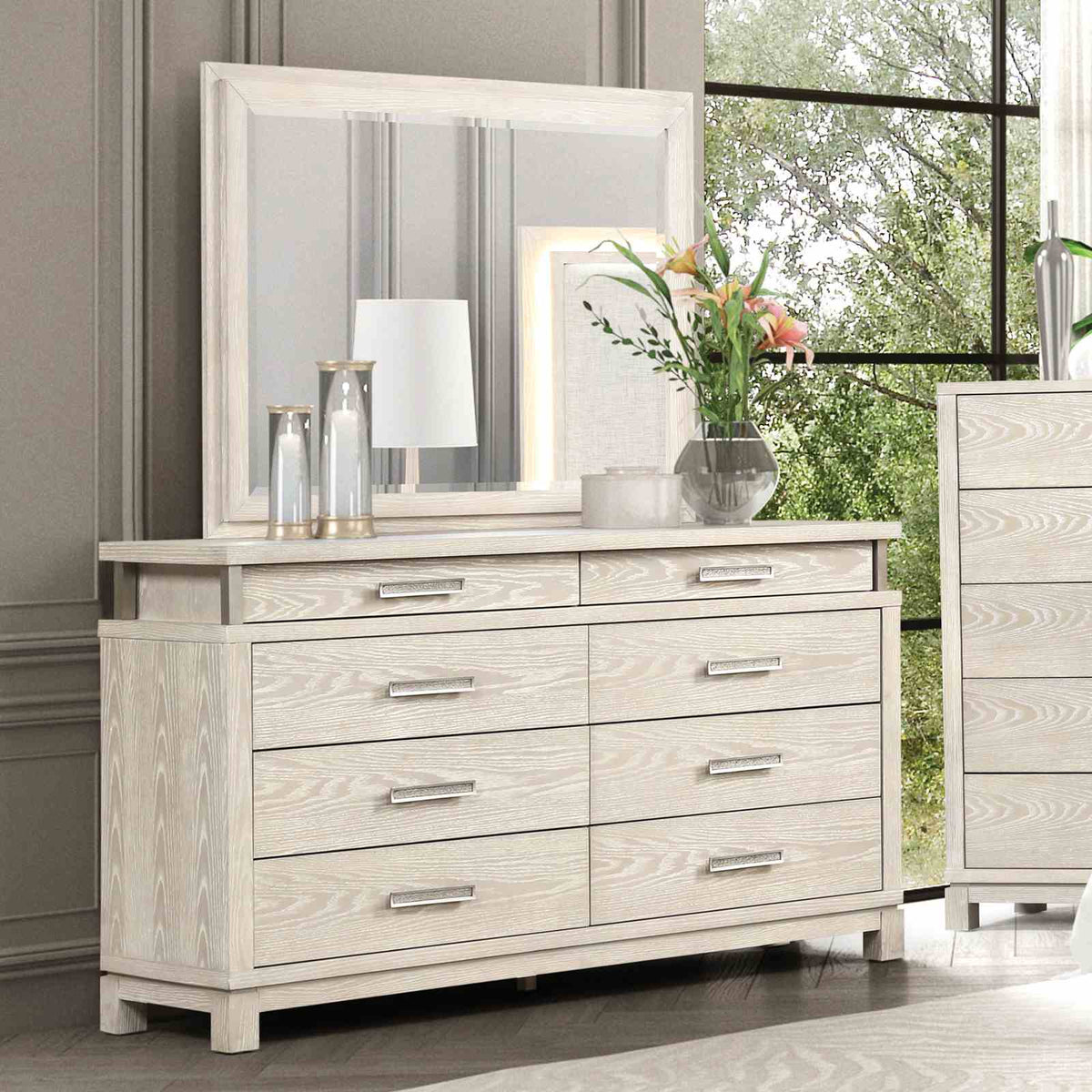 Lafayette Weathered Gray 4-Piece Queen Bedroom Set from Furniture of America - Luna Furniture