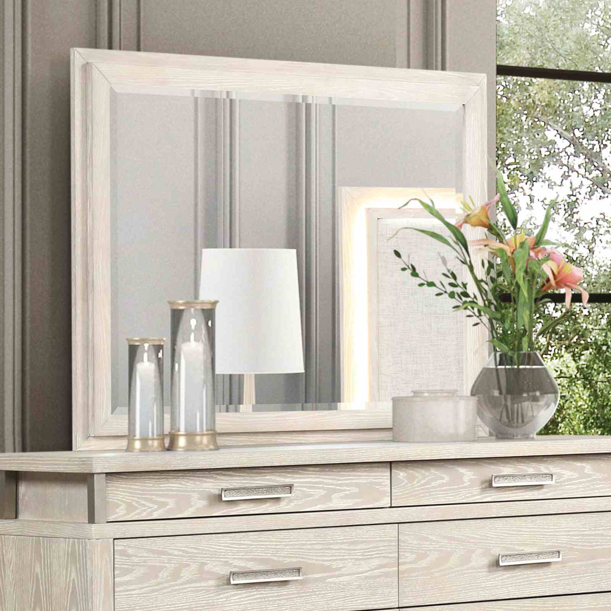 Lafayette Weathered Gray 5-Piece Queen Bedroom Set with Chest from Furniture of America - Luna Furniture