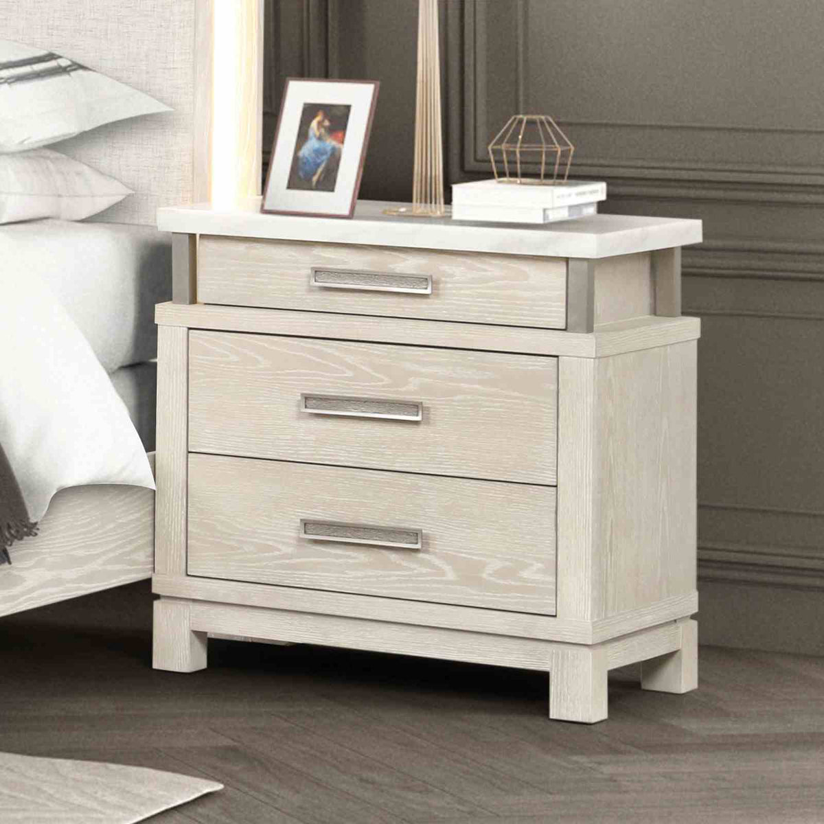 Lafayette Weathered Gray 4-Piece Queen Bedroom Set from Furniture of America - Luna Furniture