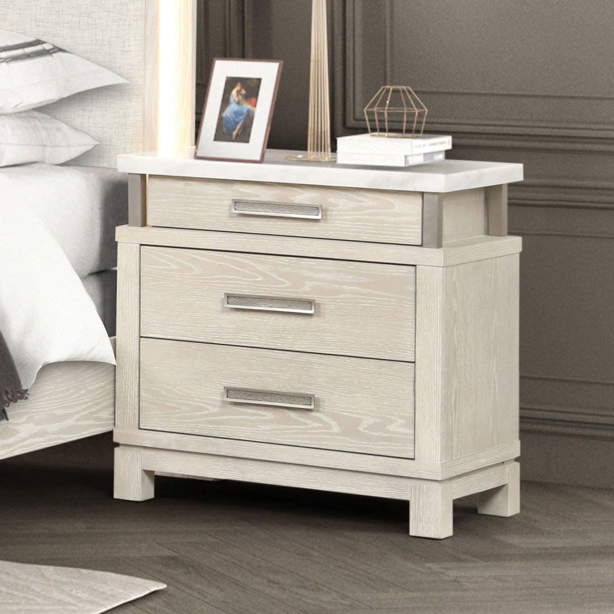 Lafayette Weathered Gray Transitional Bedroom Set from Furniture of America - Luna Furniture