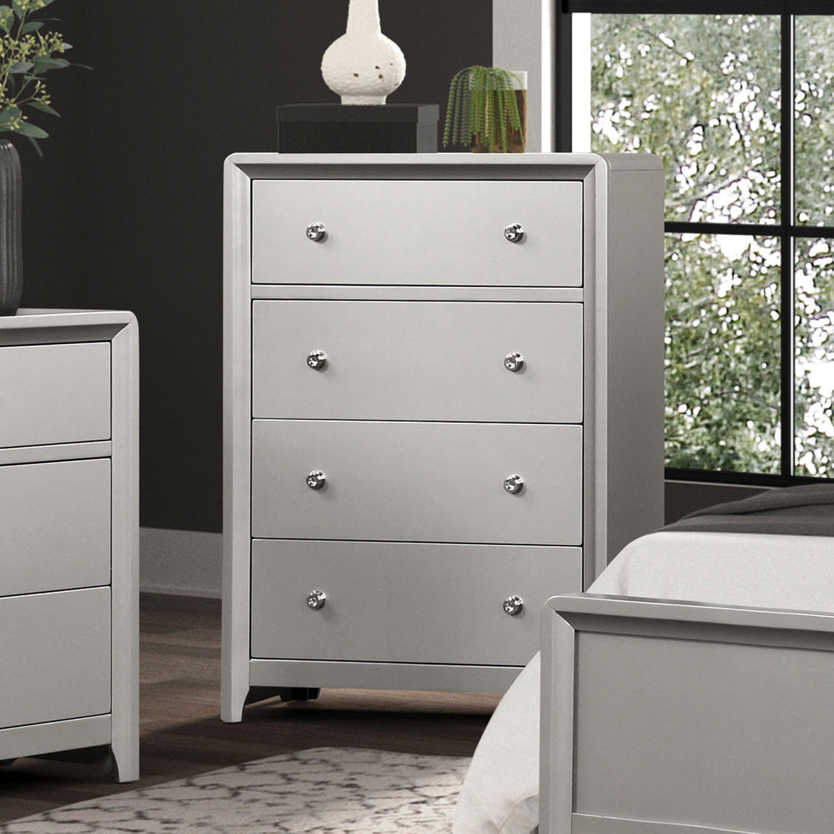 Bryne Champagne 5 Pc Queen Bedroom Set from Furniture of America - Luna Furniture