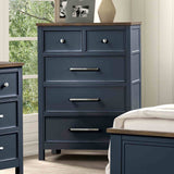 Pinetop Blue/Dark Brown 5 Pc Twin Bedroom Set from Furniture of America - Luna Furniture