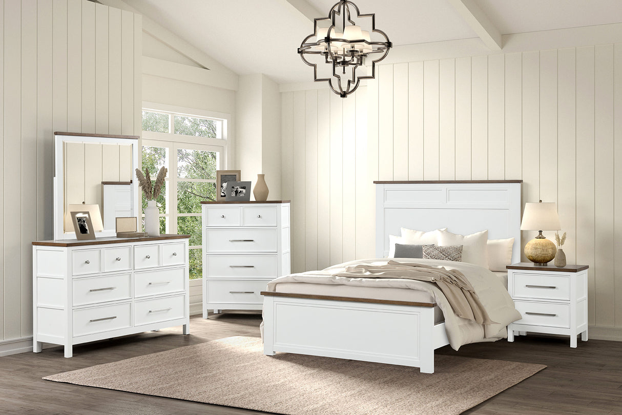 Pinetop White/Dark Brown Twin Bed from Furniture of America - Luna Furniture