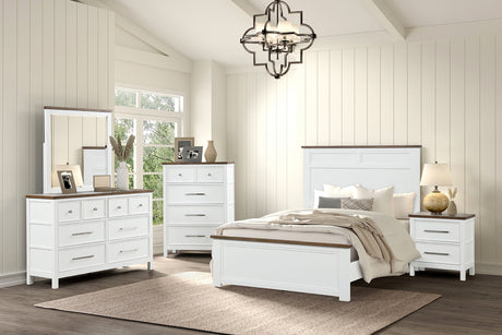 Pinetop White/Dark Brown Twin Bed from Furniture of America - Luna Furniture
