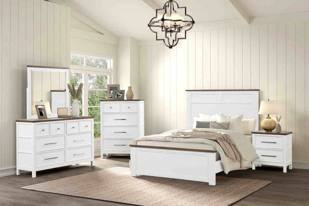 Pinetop White/Dark Brown Dresser from Furniture of America - Luna Furniture