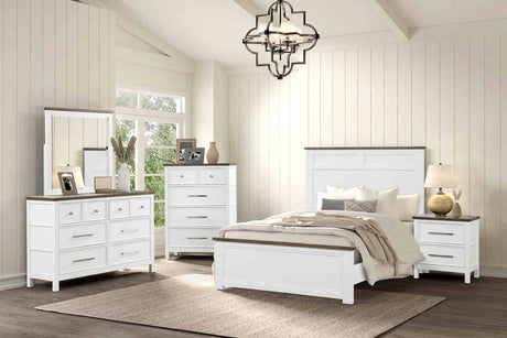 Pinetop White/Dark Brown Dresser from Furniture of America - Luna Furniture