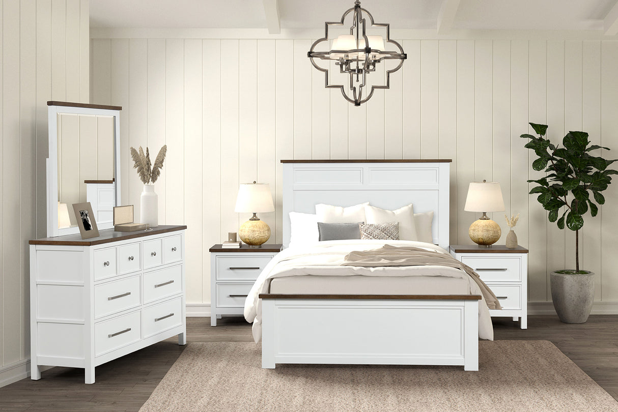 Pinetop White/Dark Brown Twin Bed from Furniture of America - Luna Furniture