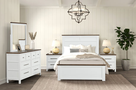 Pinetop White/Dark Brown Twin Bed from Furniture of America - Luna Furniture
