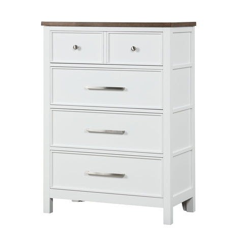 Pinetop White/Dark Brown Chest from Furniture of America - Luna Furniture