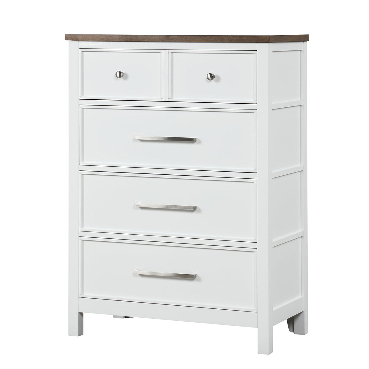 Pinetop White/Dark Brown 5 Pc Twin Bedroom Set from Furniture of America - Luna Furniture