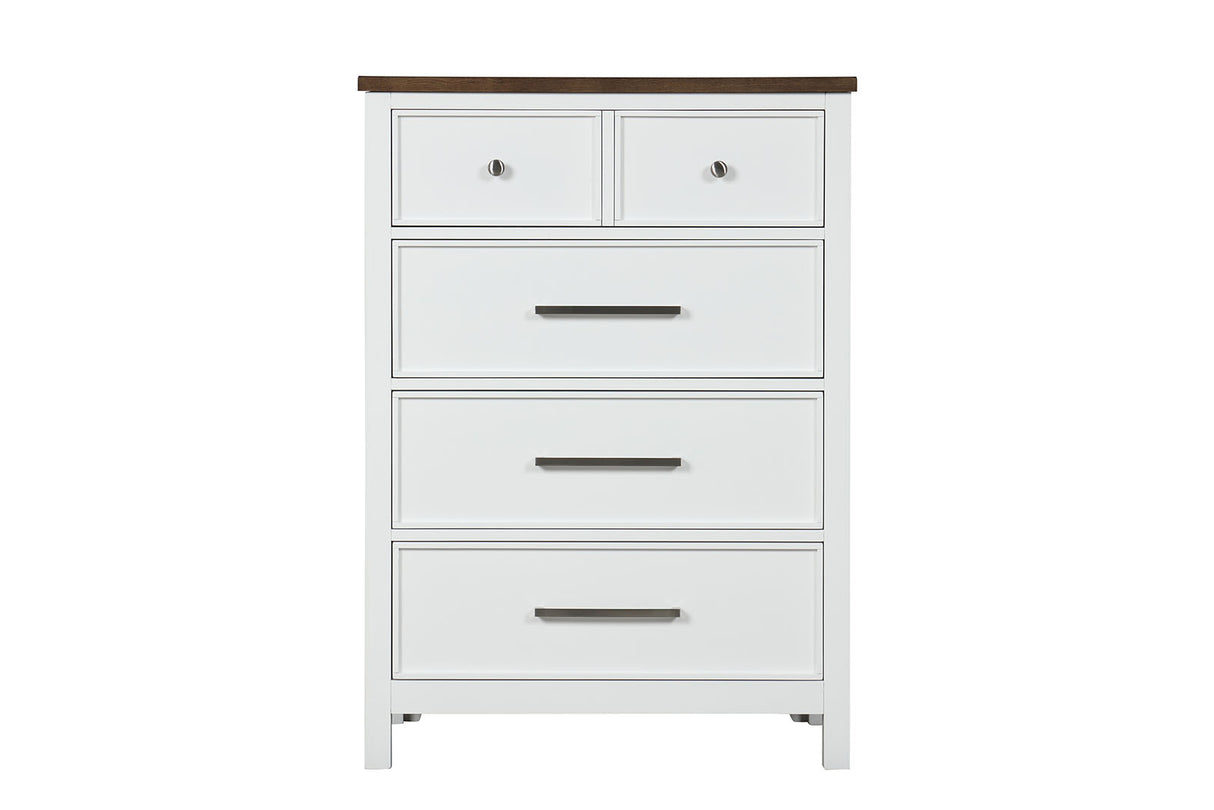Pinetop White/Dark Brown Chest from Furniture of America - Luna Furniture