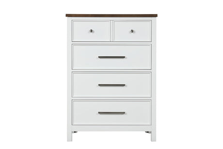 Pinetop White/Dark Brown Chest from Furniture of America - Luna Furniture