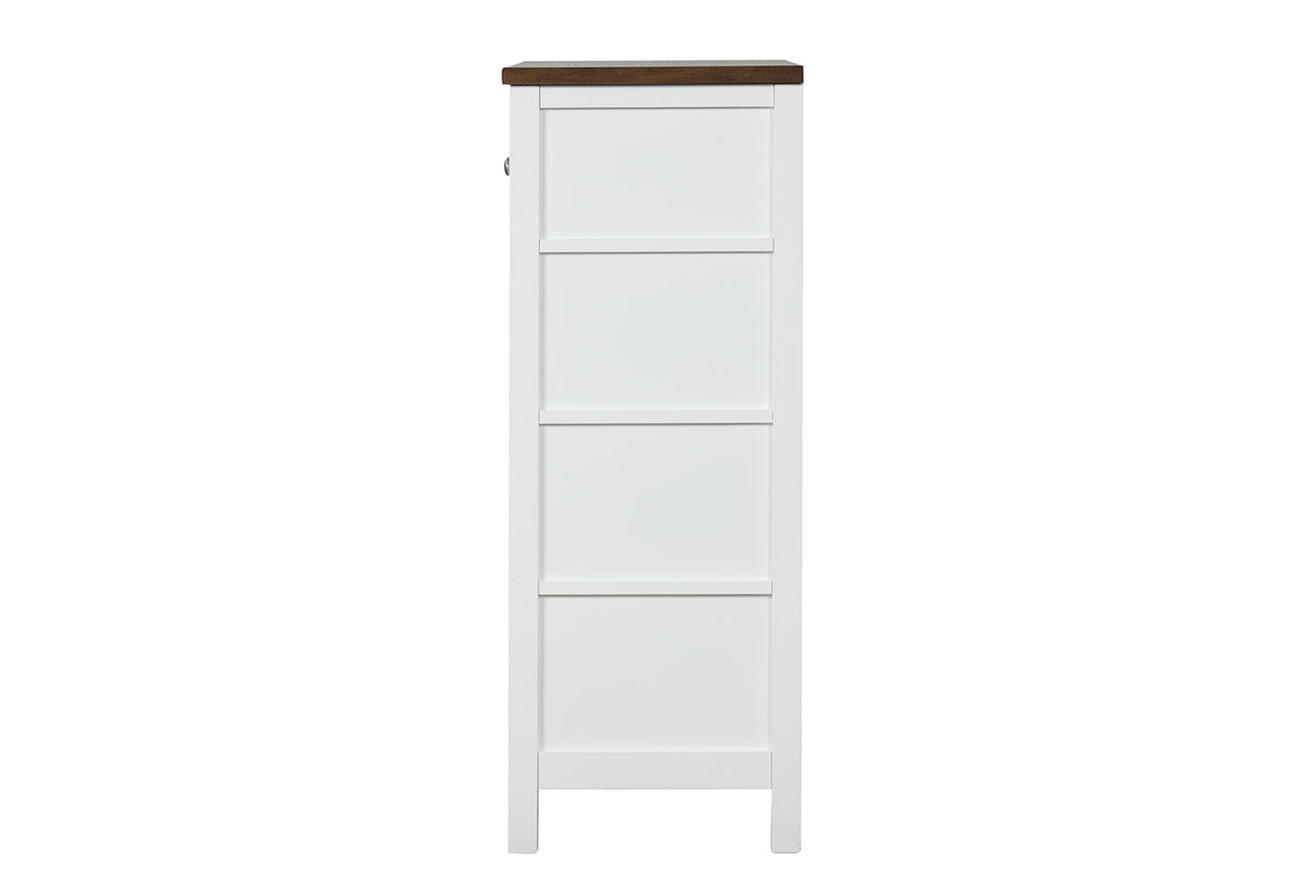 Pinetop White/Dark Brown 5 Pc Twin Bedroom Set from Furniture of America - Luna Furniture