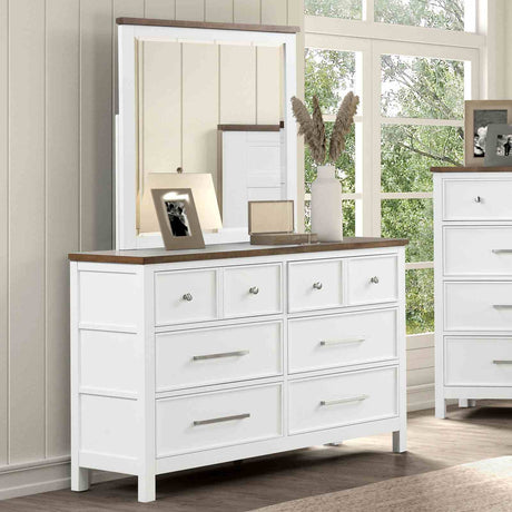 Pinetop White/Dark Brown 4-Piece Twin Bedroom Set from Furniture of America - Luna Furniture