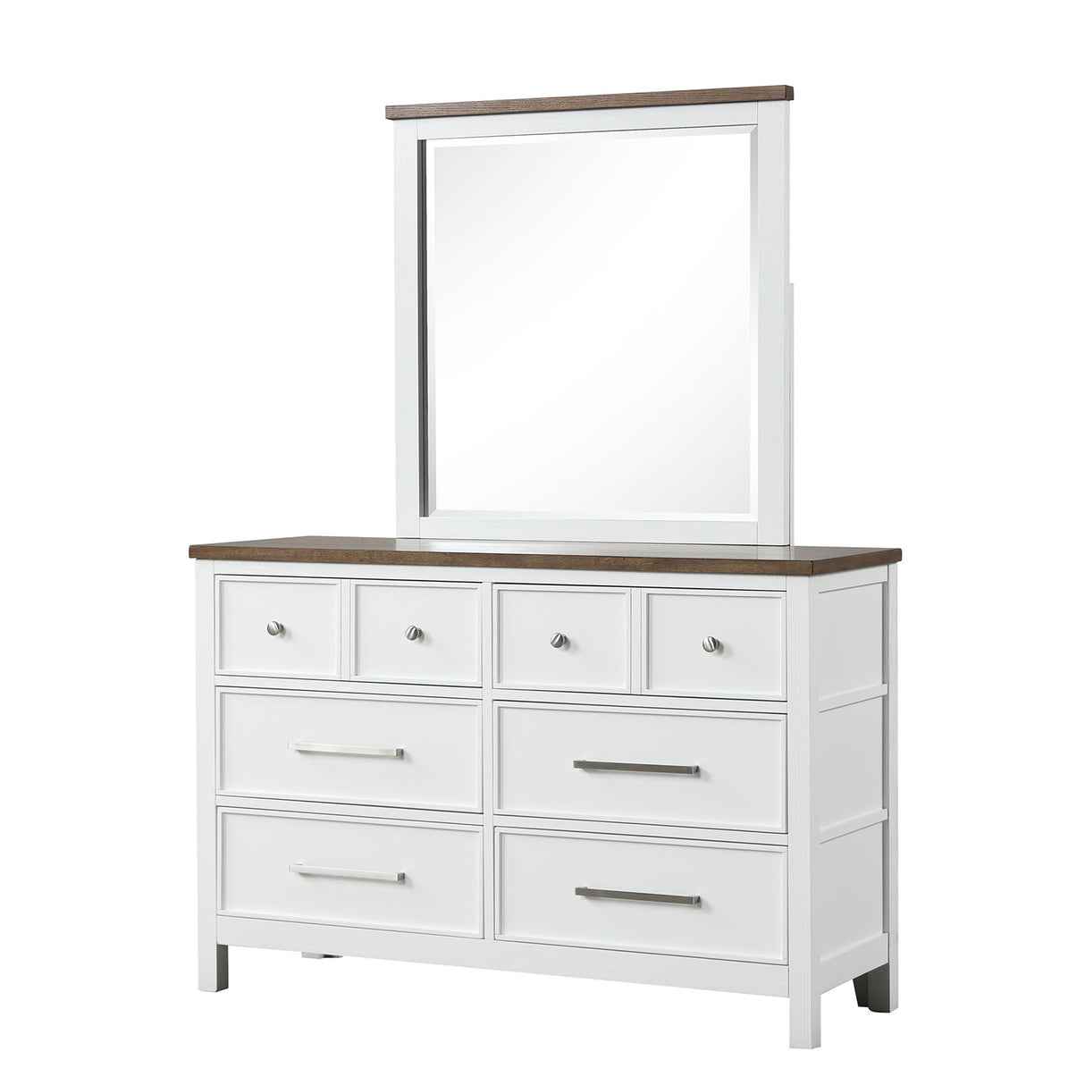 Pinetop White/Dark Brown Dresser from Furniture of America - Luna Furniture
