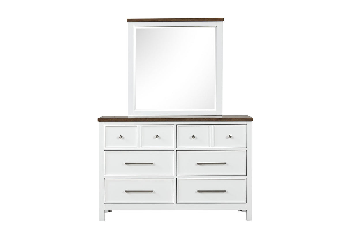 Pinetop White/Dark Brown 5 Pc Twin Bedroom Set from Furniture of America - Luna Furniture