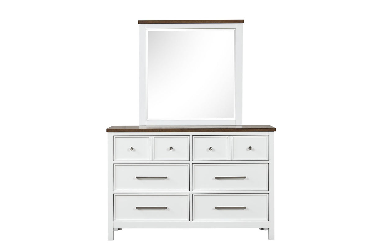 Pinetop White/Dark Brown Dresser from Furniture of America - Luna Furniture