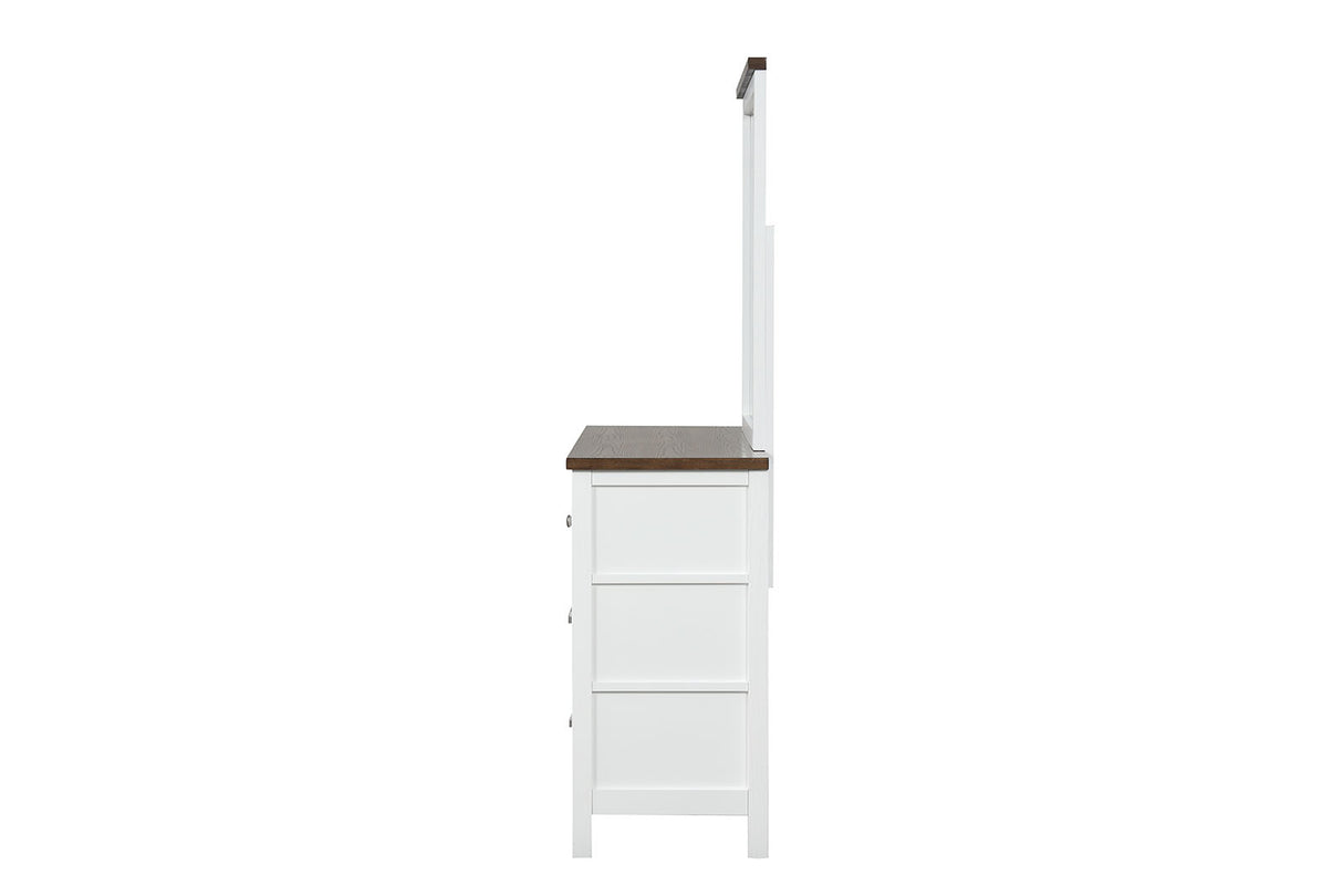 Pinetop White/Dark Brown Dresser from Furniture of America - Luna Furniture