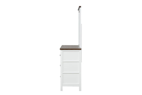 Pinetop White/Dark Brown Dresser from Furniture of America - Luna Furniture