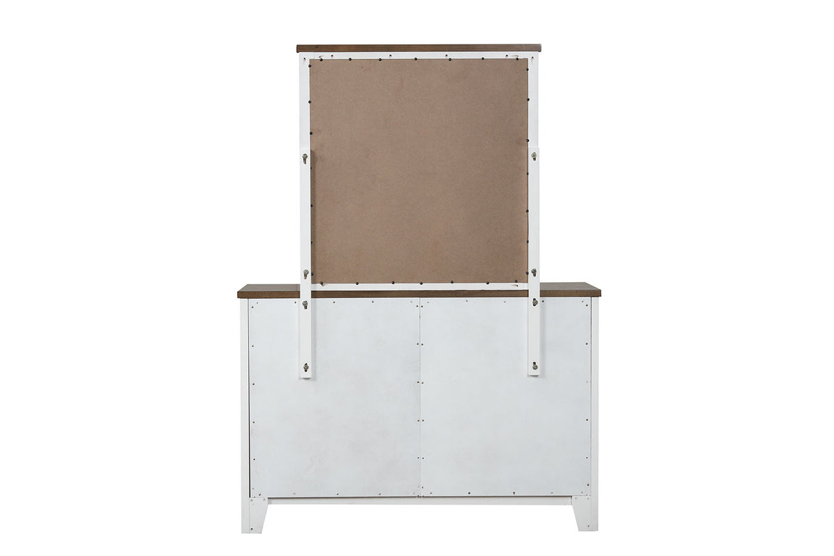 Pinetop White/Dark Brown 5 Pc Twin Bedroom Set from Furniture of America - Luna Furniture