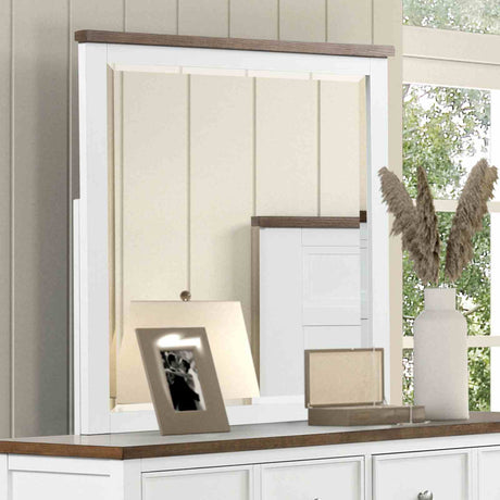 Pinetop White/Dark Brown 4-Piece Twin Bedroom Set from Furniture of America - Luna Furniture