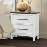 Pinetop White/Dark Brown Nightstand from Furniture of America - Luna Furniture