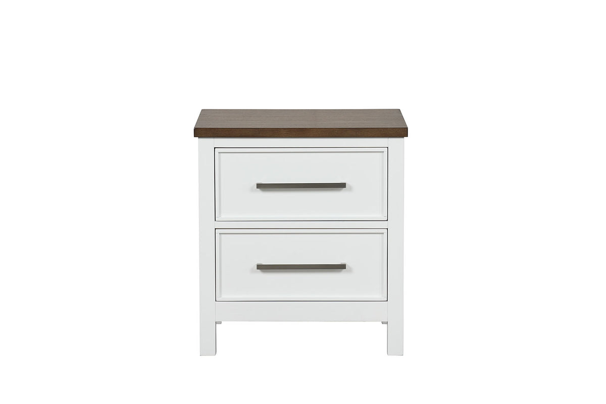 Pinetop White/Dark Brown 4 Pc Twin Bedroom Set from Furniture of America - Luna Furniture