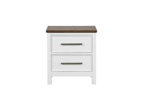 Pinetop White/Dark Brown Nightstand from Furniture of America - Luna Furniture