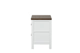 Pinetop White/Dark Brown Nightstand from Furniture of America - Luna Furniture