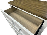 Pinetop White/Dark Brown Nightstand from Furniture of America - Luna Furniture