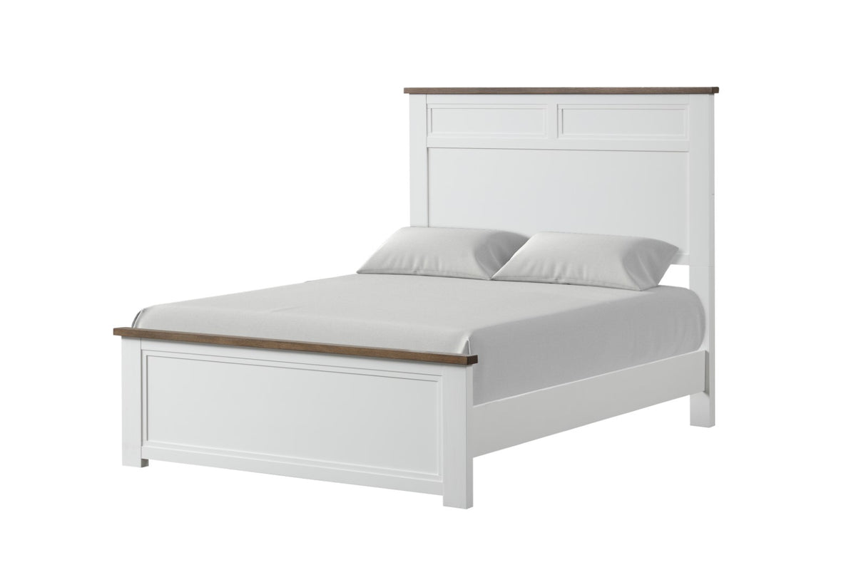 Pinetop White/Dark Brown Twin Bed from Furniture of America - Luna Furniture
