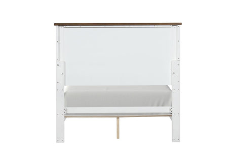 Pinetop White/Dark Brown Twin Bed from Furniture of America - Luna Furniture