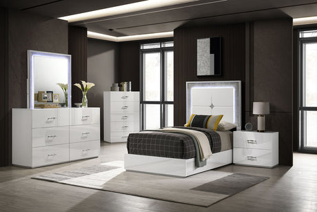 Stoholm White 4-Piece Twin Bedroom Set from Furniture of America - Luna Furniture