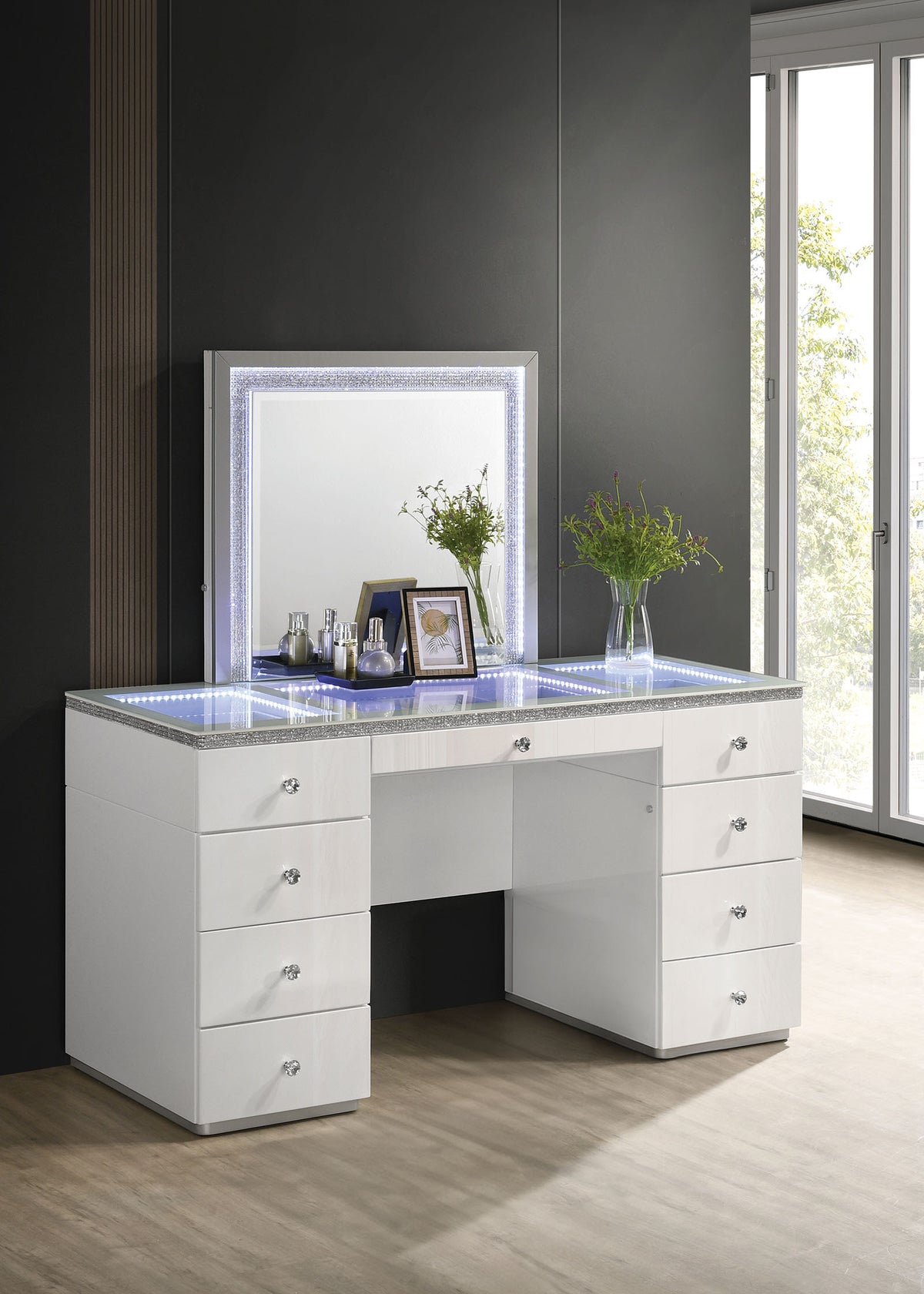 Stoholm White Vanity Set from Furniture of America - Luna Furniture