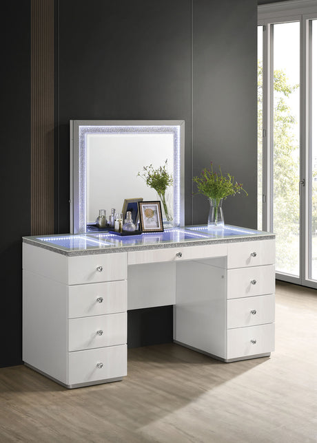 Stoholm White Vanity Set from Furniture of America - Luna Furniture